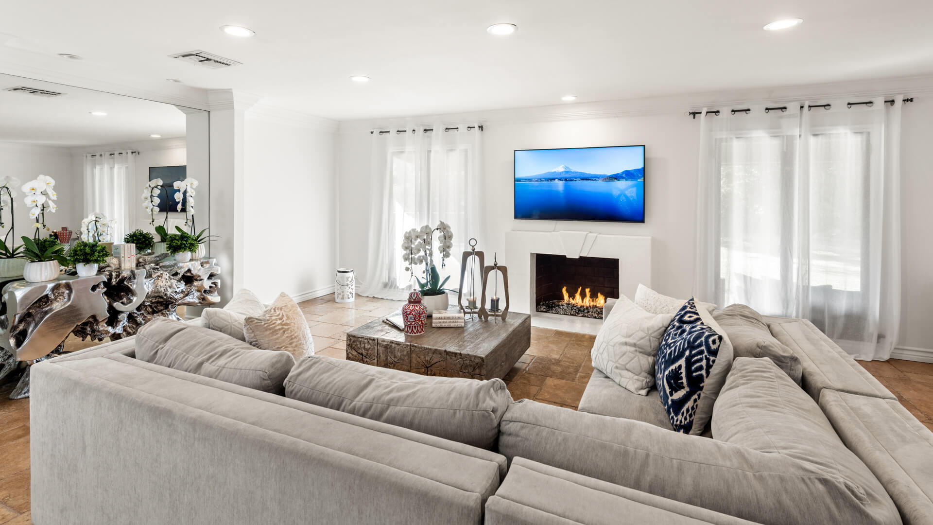 Sunlit living room of the My Limitless Journeys residence in Encino